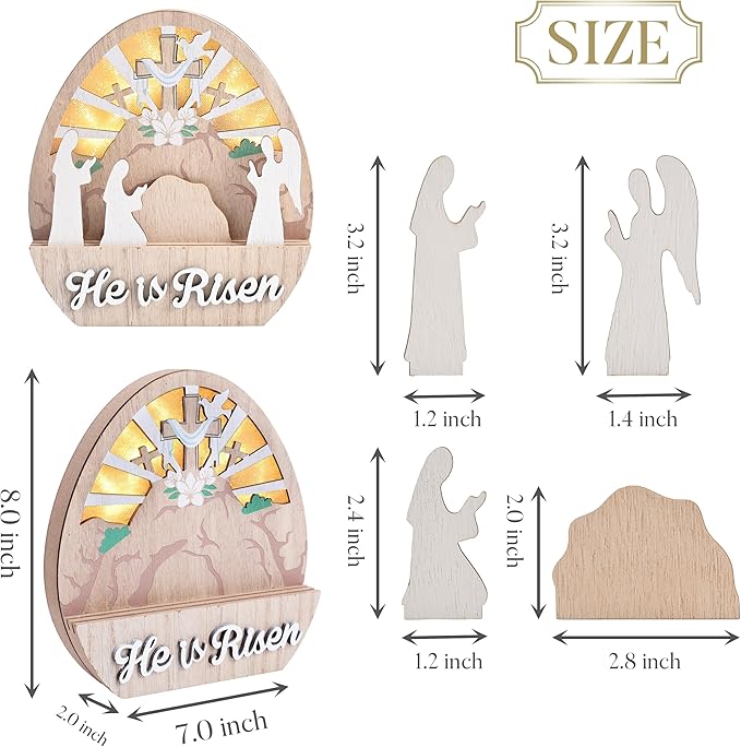 Valery Madelyn Easter Decorations with LED Light Lighted Empty Tomb