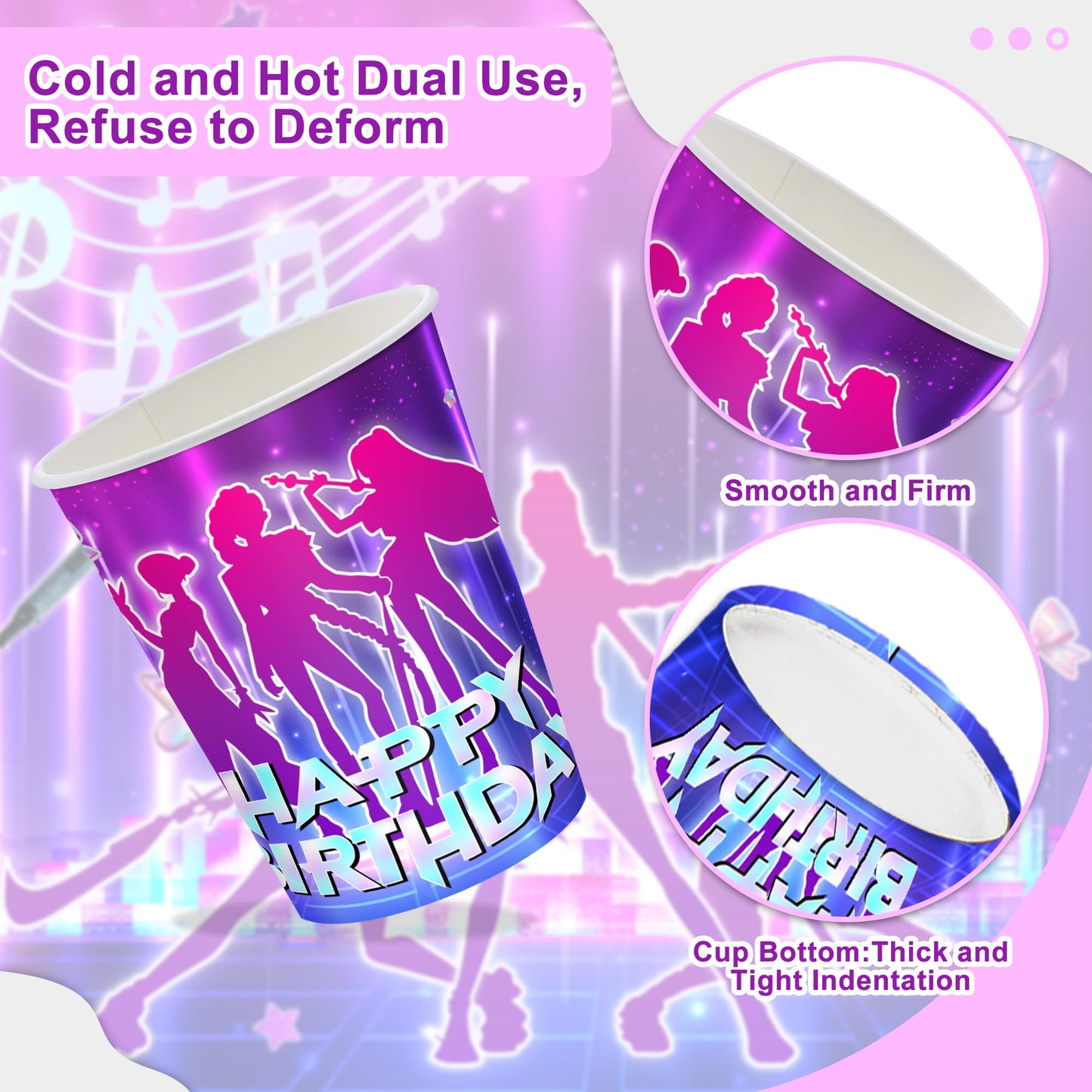 120 PCS Kpop Party Supplies Including 20 Plates 20 Paper Cups and 20