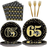 96 Pcs 65th Birthday Decorations for Men 65th Birthday Plates and