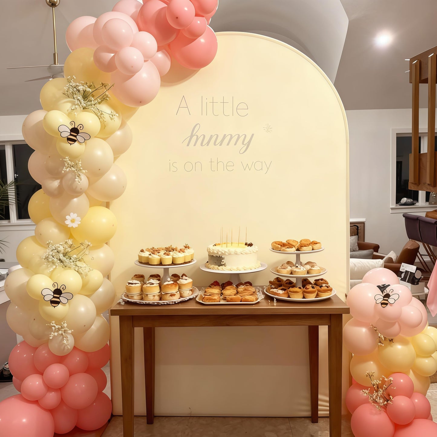 Dusty Pink Balloons Pastel Pink Yellow White Sand Balloons Boho Baby