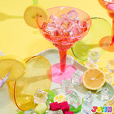 JOYIN 48PCS Plastic Margarita Glasses Cups, 12 oz Neon Disposable