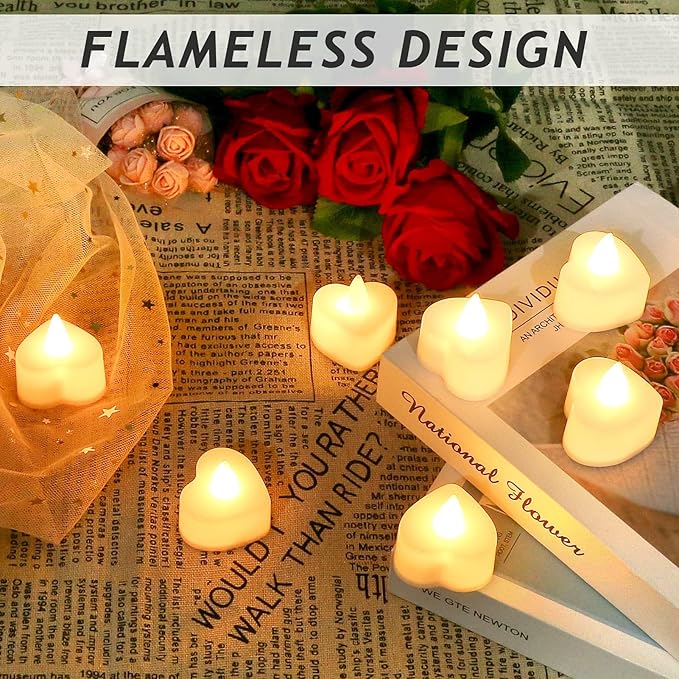Valentines Decorations Red Rose Petals and Candles Set 1000 Pcs Fake