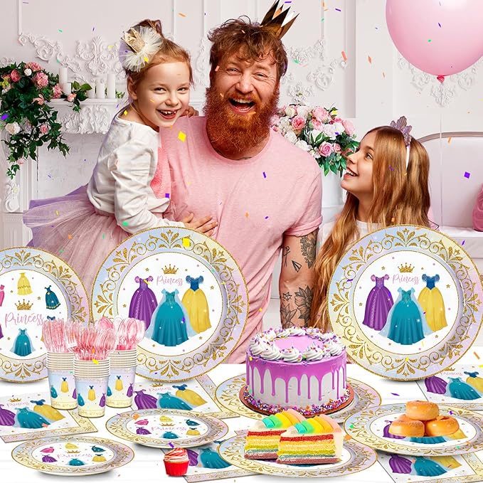 168pcs Princess Birthday Party Decorations Princess Plates Napkins