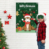 ASTARON Christmas Party Games for Kids, Pin The Hat on Reindeer with