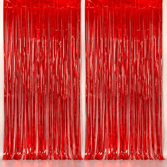 KatchOn, XtraLarge Red Streamers Backdrop - 3.2x8 Feet, Pack of 2 |