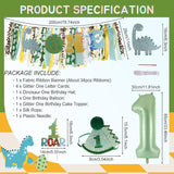 Dinosaur Highchair Banner for First Birthday Party Decorations Green