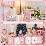 24 Pcs Pink Christmas Party Favors Gift Goodie Bags with Handles