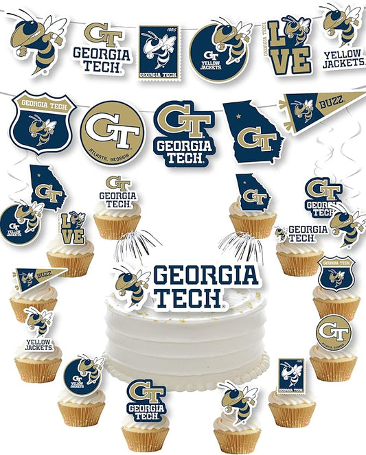 Georgia Tech Party Supplies for GT Football, Birthday Gift,