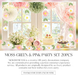 NICROHOME EUR Wedding Decorations 20 PCS Sage Green and Pink Tissue