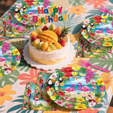 100 Pcs Tropical Aloha Flamingo Birthday Party Supplies Set Serves