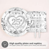 96Pcs 25th Wedding Anniversary Decorations Cheer to 25 Years Party