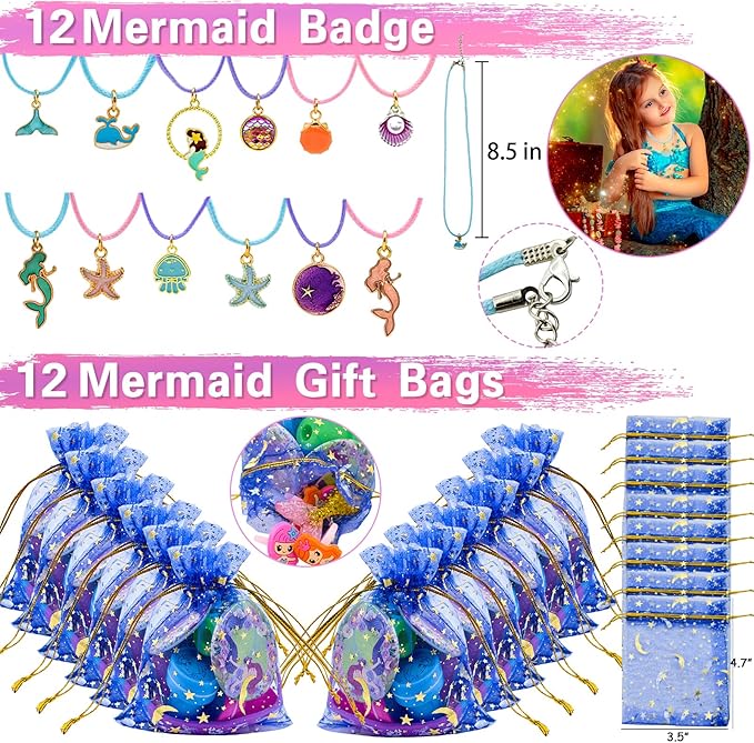 134Pcs Mermaid Party Favors Birthday Decorations for Girls Party