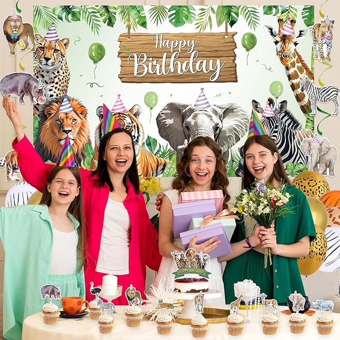 Safari Animals Birthday Party Decorations Jungle Wild Animals Happy