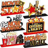 6 Pcs Movie Night Party Decorations Movie Wooden Table Centerpiece