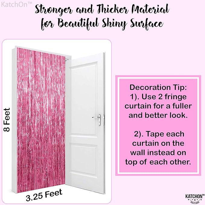 KatchOn, Pink Streamers for Party Decorations - XtraLarge 3.2x8 Feet,