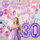 30th Birthday Decorations for Her,Pink Purple 30th Birthday