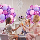 61pcs Pink and Purple Balloons, 12 Inch Purple Pink Confetti