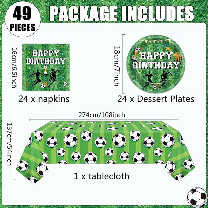Soccer Party Supplies Serves 24 Soccer Birthday Decorations Party