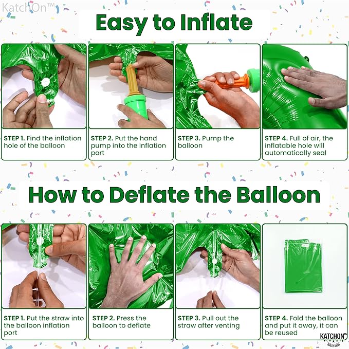 KatchOn, Dark Green Number 4 Balloons - 40 Inch | 4 balloon Green for