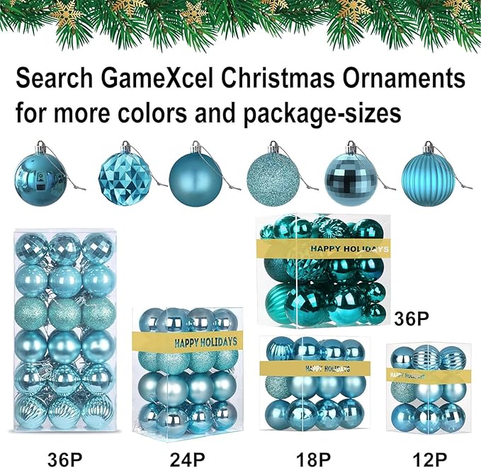 Baby Blue Christmas Ornaments - Christmas Tree Decorations