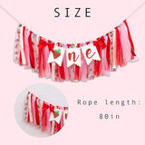 Strawberry One High Chair Banner Strawberry 1st Birthday Party