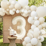 KatchOn, Cream White Number 3 Balloon Neutral - Giant, 40 Inch, Three