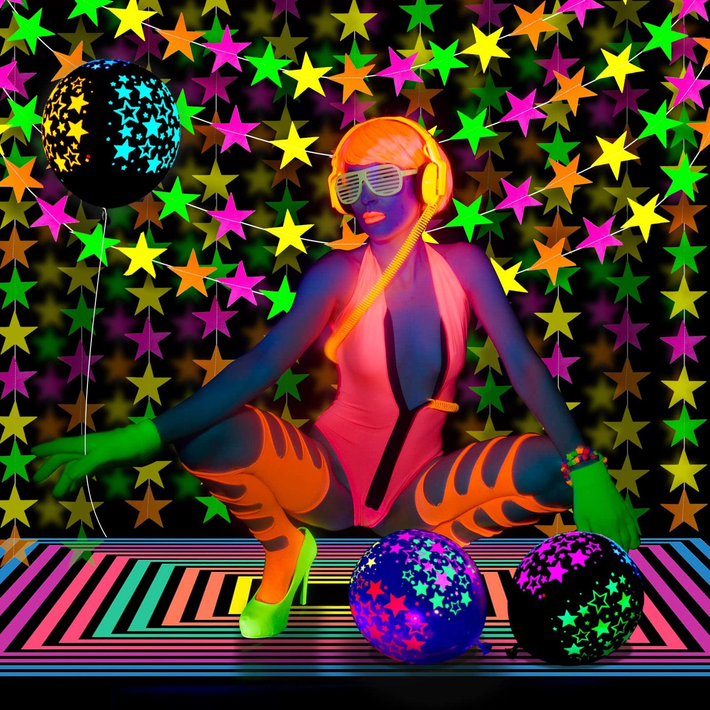 Skylety 32 Pcs Glow in The Dark Party Supplies Neon Party Favors with