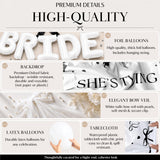 325 Pc Black Bow Bridal Shower Decorations Set - She’s Tying the Knot