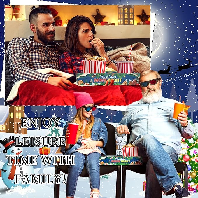 20 Pcs Christmas Movie Night Supplies Movie Night Paper Snack Trays