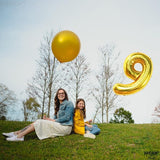 KatchOn, Giant Gold Number 9 Balloon - 40 Inch | Foil 9 Birthday