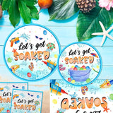 Summer Party Decorations Pool Party Supplies Tableware Set Let's Get