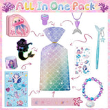 110Pcs Mermaid Party Favors Including Stampers Notebooks Mermaid
