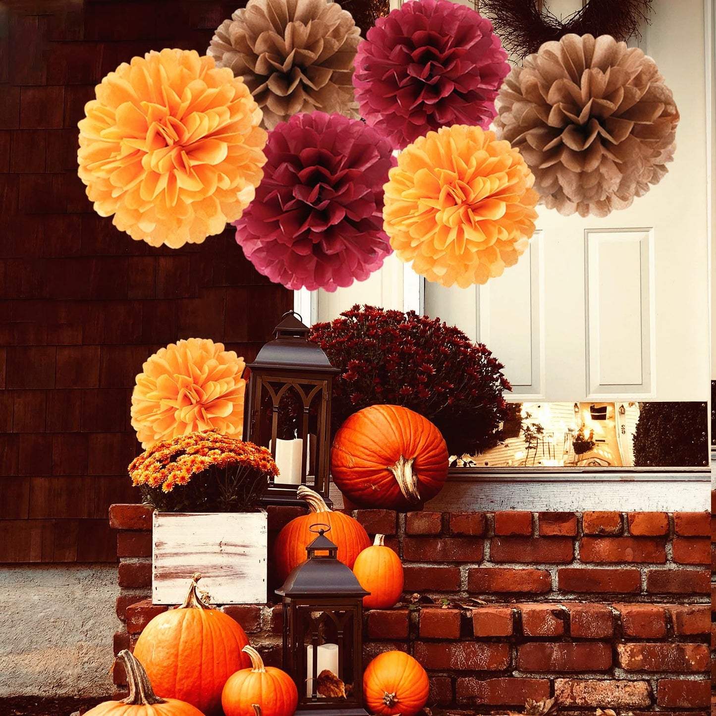 Brown Burgundy Orange Party-Decorations - 23pcs Fall Autumn