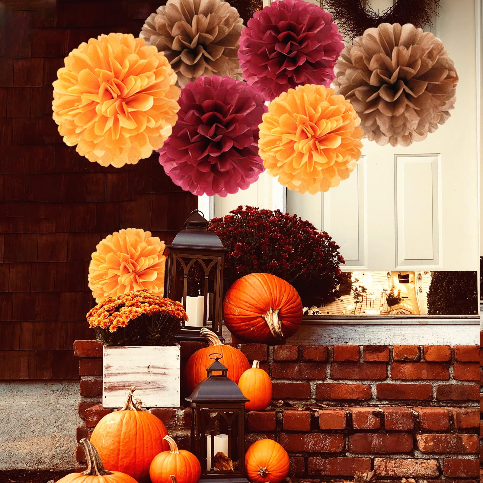 Brown Burgundy Orange Party-Decorations - 23pcs Fall Autumn