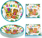 Aloha Luau Plates and Napkins Serves 50 Gusets 100PCS Hawaiian