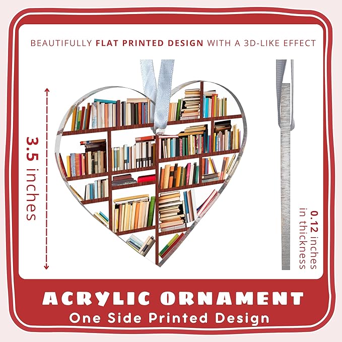 Book Ornaments for Christmas Tree - Book Lovers Gifts for Women -