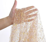 Artoid Mode Coffee Gold Gauze Table Runner 120 Inch 10FT, Glitter