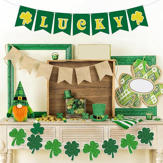 St Patricks Day Banner Garlands St Patricks Day Decorations Lucky