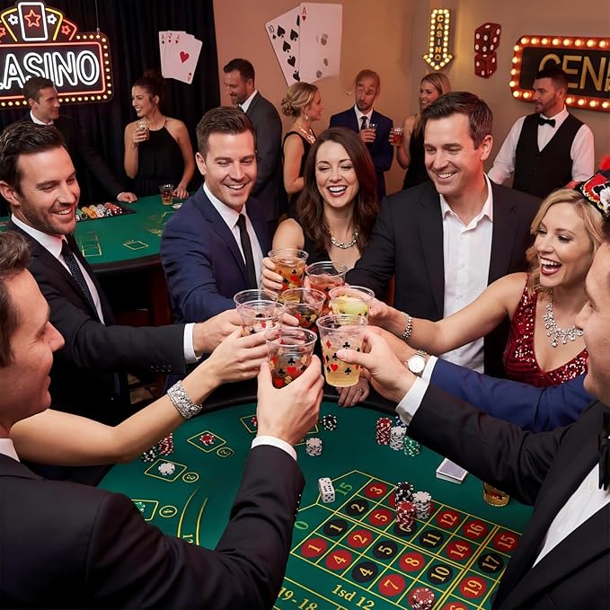 50 Pcs Casino Party Decorations Las Vegas Cups Casino Game Night
