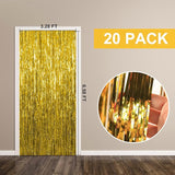20 Pack Foil Curtain Backdrop Gold Metallic Tinsel Foil Fringe