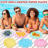 60Pcs Pastel Seashell Paper Plates Mermaid Birthday Party Supplies