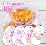 96Pcs Two Nado Party Supplies Pink Tornado 2nd Birthday Plates and