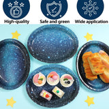 50 PCS Space Galaxy Oval Paper Plates Large 11” Disposable
