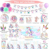 191 Pc Unicorn Birthday Decorations for Girls Complete Unicorn Party