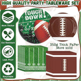 140PCS Football Party Supplies Tableware Set Serve 24 Football