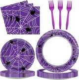 100 Pcs Halloween Birthday Party Supplies Paper Plates and Napkins