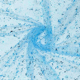 Artoid Mode 6PCS Light Blue Gauze Table Runner 120 Inch 10FT, Glitter