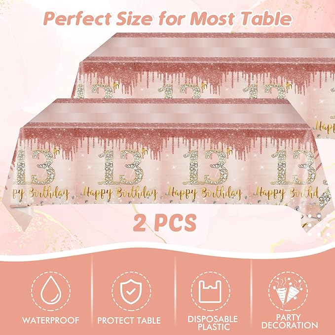 13th Birthday Party Decorations for Girls Rose Gold Birthday