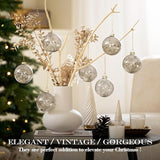 Christmas Ball Ornaments Set of 12pcs-3.15” Silver Mercury Glass Xmas