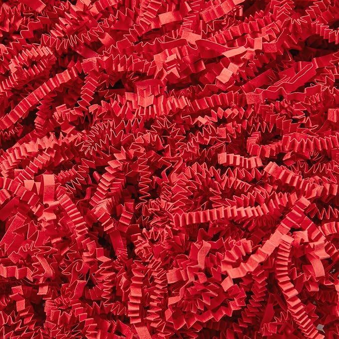 Mefleet 2 LB Crinkle Cut Paper Shred Filler Red Crinkle Shredded